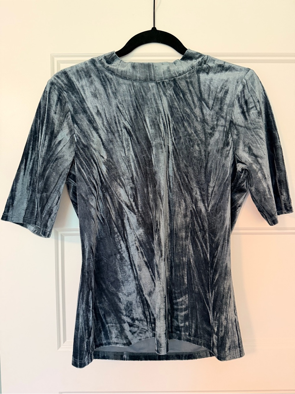 Women's Short-Sleeve Velvet Tee in Sapphire Blue